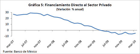 Grfica 5: Financiamiento Directo al Sector Privado (Variacin % anual)